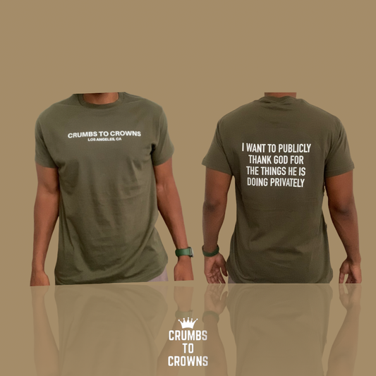 Private Blessings Tee (Olive Green/White)(Size Small)(CLEARANCE SALE)