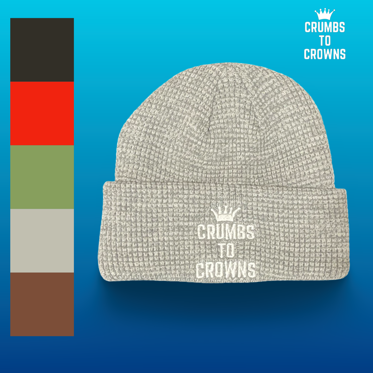 Gray Waffle Knit Beanie (New Arrival)