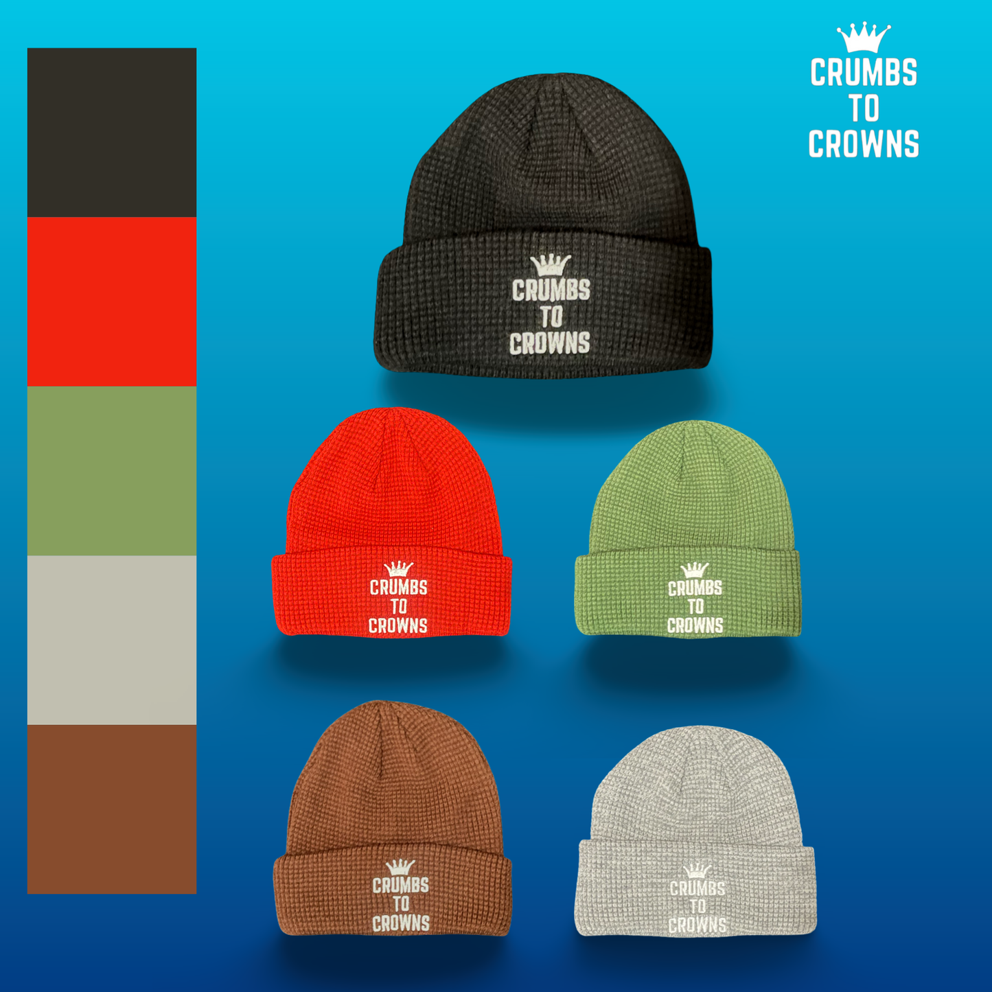 Brown Waffle Knit Beanie (New Arrival)