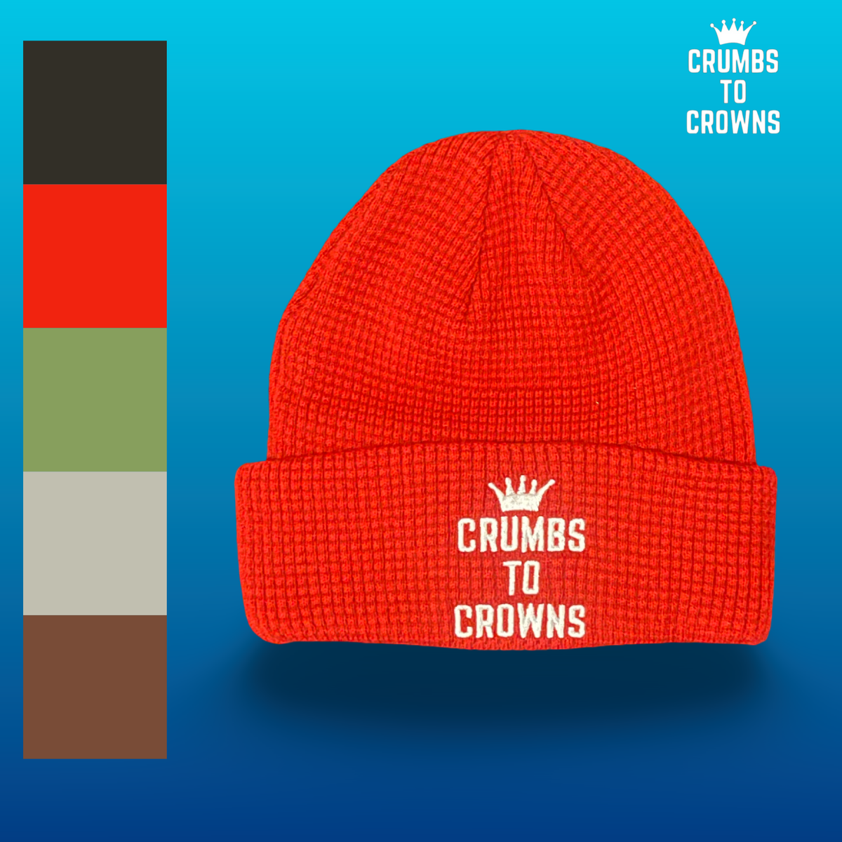 Red Waffle Knit Beanie (CLEARANCE)