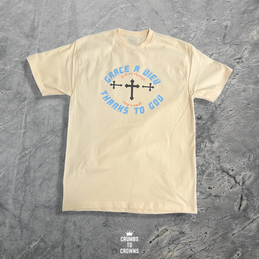 *New Arrival* “Grace A Dieu” 9 oz. Heavyweight Tee (Cream)