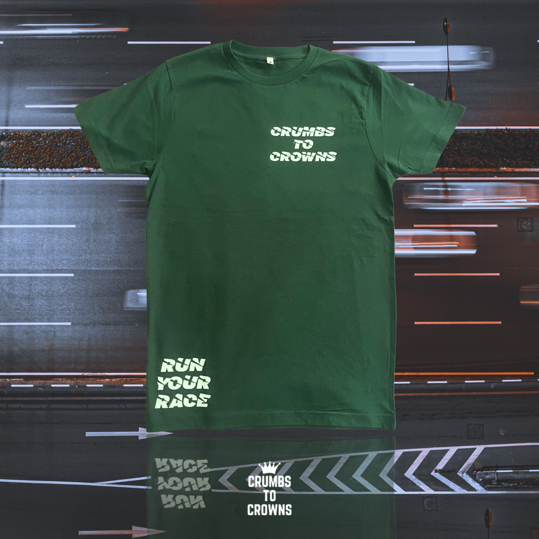 Forest Green "Run Your Race" Tee (Size: 3XL)(CLEARANCE)