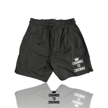 Black Mesh Classic Logo Shorts