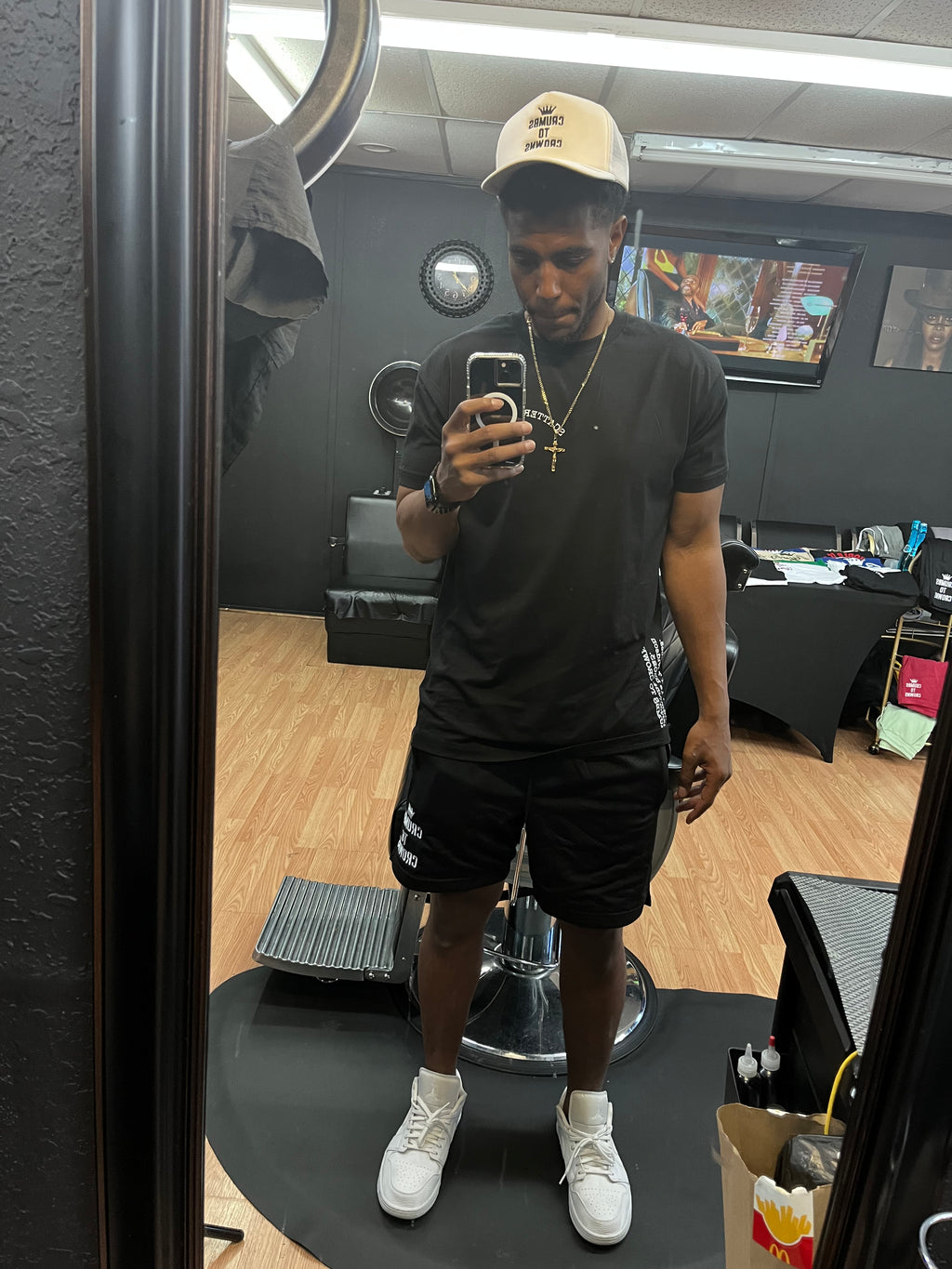 Mesh Classic Logo Shorts (Black)(Size: Small) (CLEARANCE)