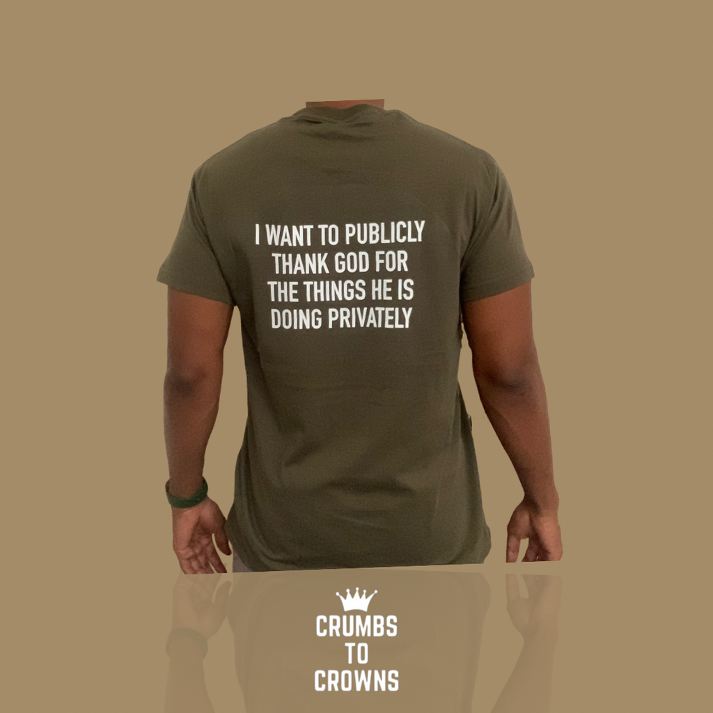 Private Blessings Tee (Olive Green/White)(Size Small)(CLEARANCE)