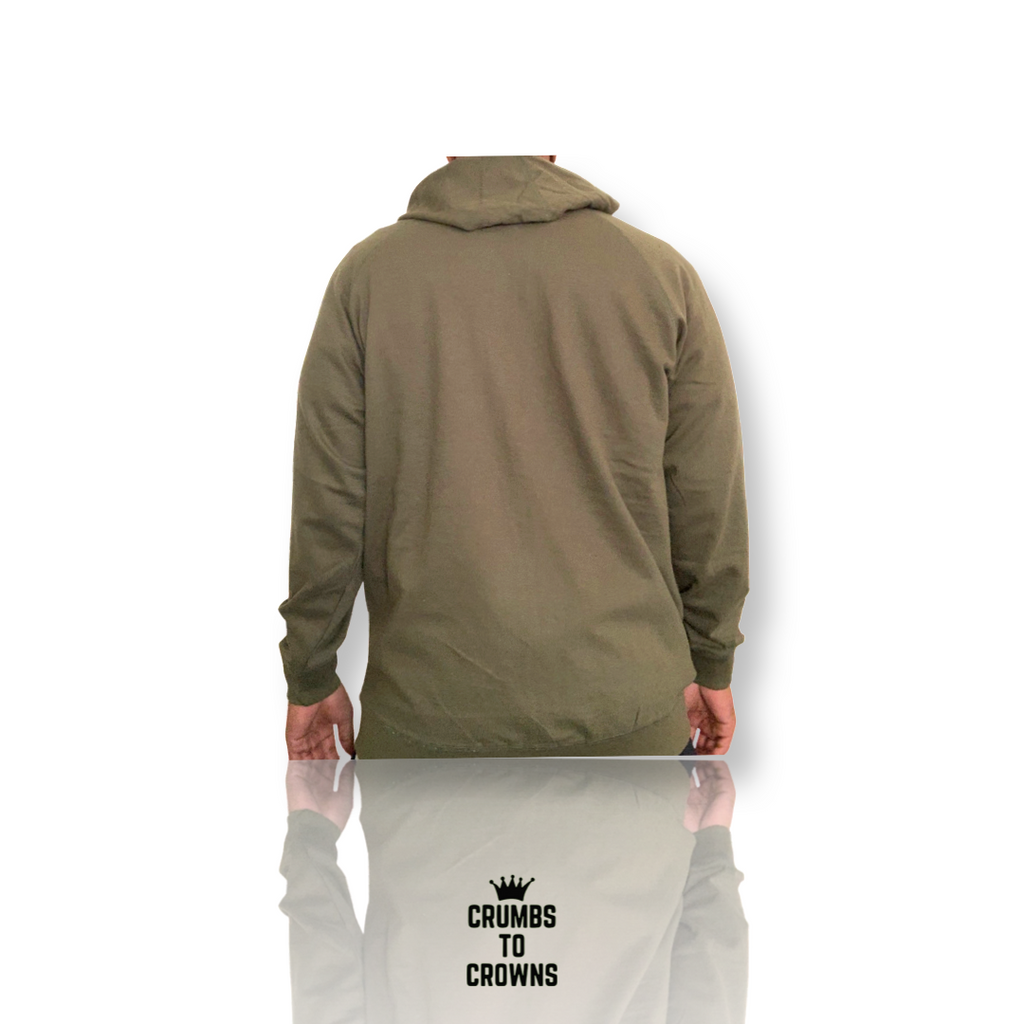 Premium Zip Up Hoodie (Olive Green)(Size: 3XL) (CLEARANCE)
