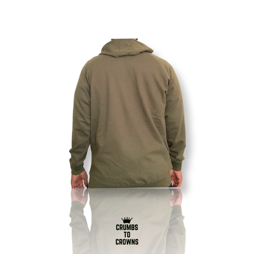 Premium Zip Up Hoodie (Olive Green)(Size: 3XL) (CLEARANCE SALE)