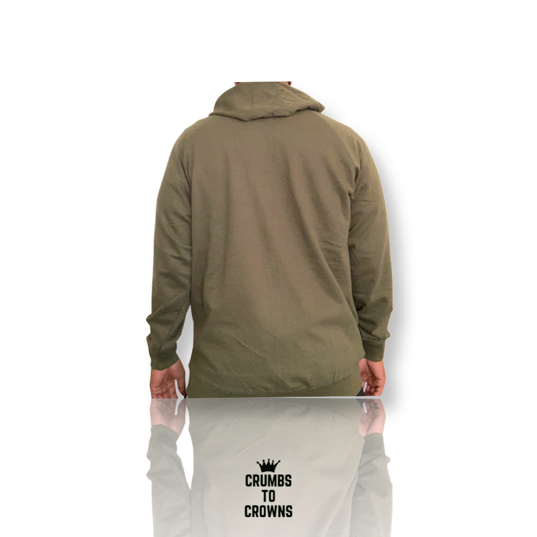 Premium Zip Up Hoodie (Olive Green)(Size: 3XL) (CLEARANCE)