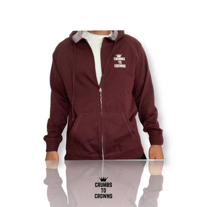 Premium Zip Up Hoodie (Wine)(Size: XL) (CLEARANCE SALE)