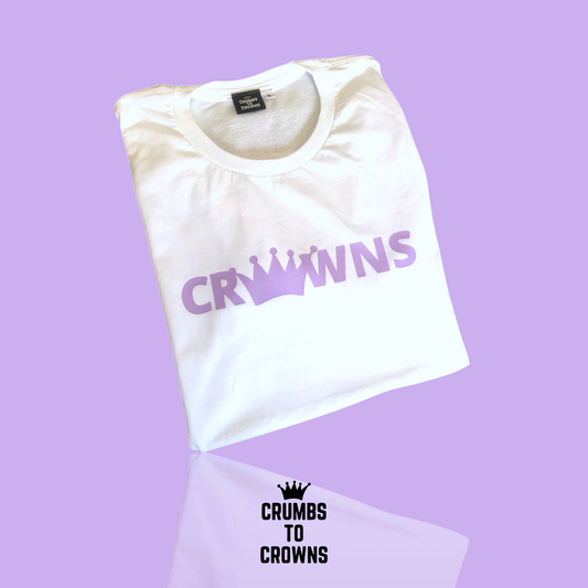 White/Lavender CROWNS Collection Tee